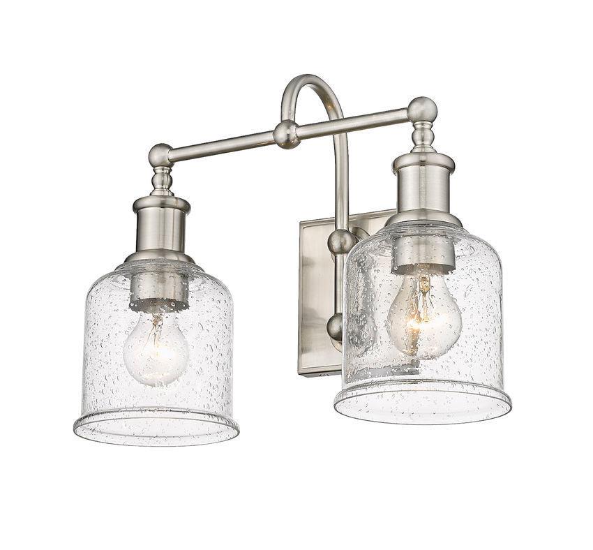 Steel with Clear Seedy Glass Shade Vanity Light - LV LIGHTING