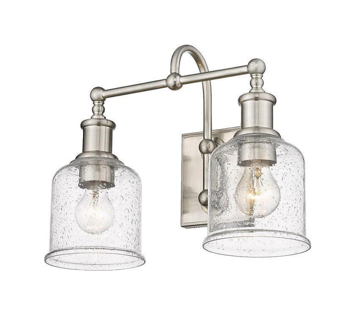 Steel with Clear Seedy Glass Shade Vanity Light - LV LIGHTING