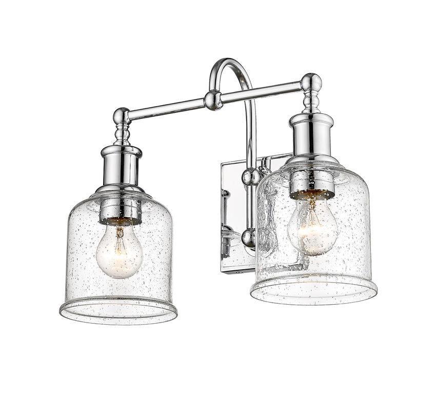 Steel with Clear Seedy Glass Shade Vanity Light - LV LIGHTING
