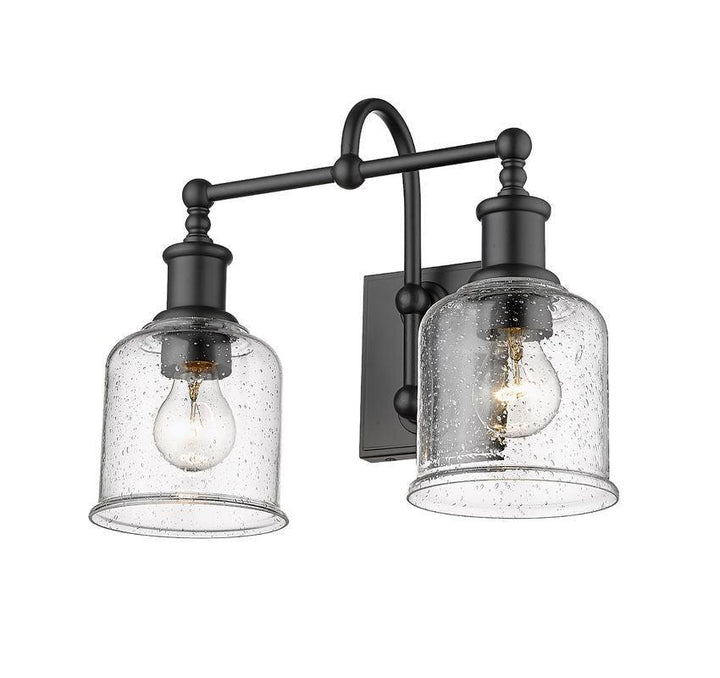 Steel with Clear Seedy Glass Shade Vanity Light - LV LIGHTING