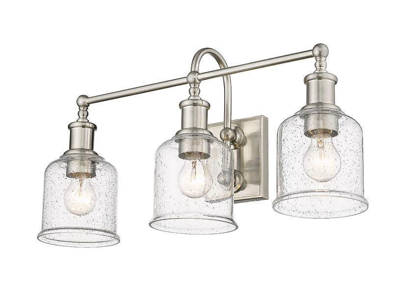Steel with Clear Seedy Glass Shade Vanity Light - LV LIGHTING