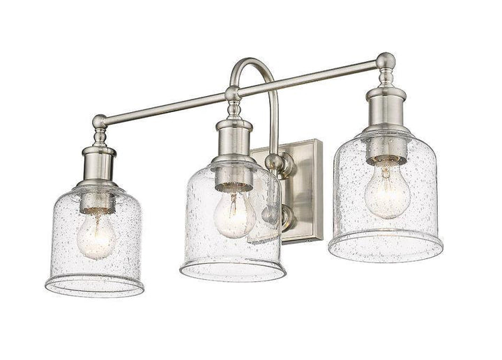 Steel with Clear Seedy Glass Shade Vanity Light - LV LIGHTING