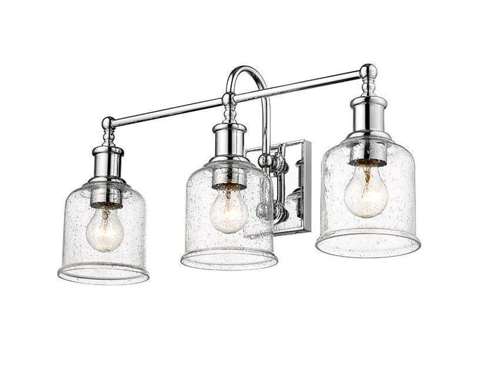 Steel with Clear Seedy Glass Shade Vanity Light - LV LIGHTING