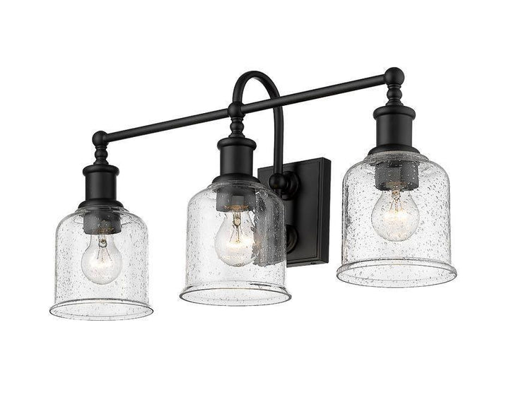 Steel with Clear Seedy Glass Shade Vanity Light - LV LIGHTING