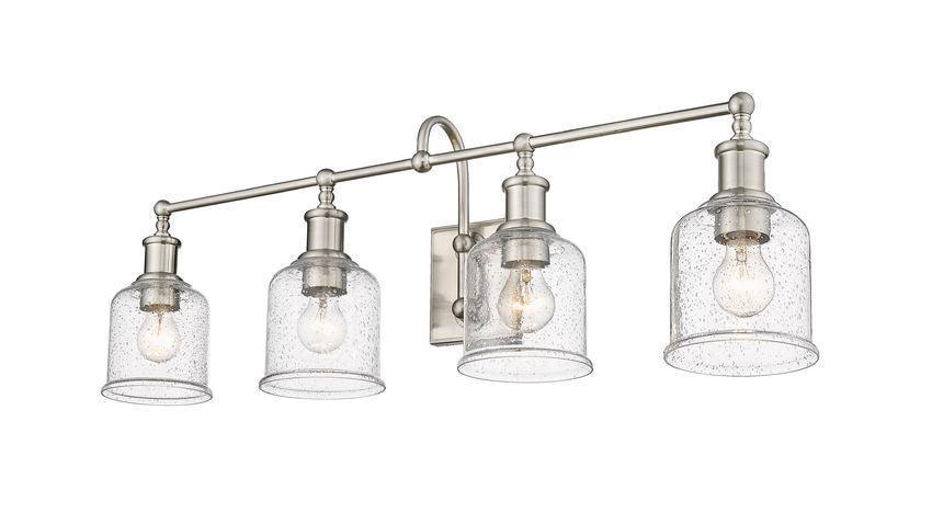 Steel with Clear Seedy Glass Shade Vanity Light - LV LIGHTING