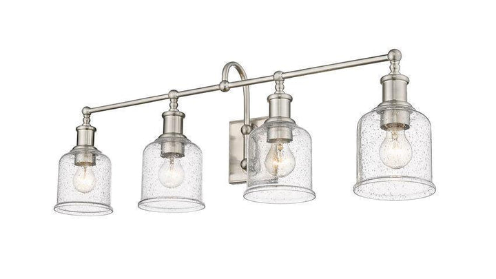 Steel with Clear Seedy Glass Shade Vanity Light - LV LIGHTING