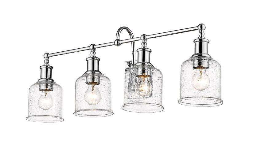 Steel with Clear Seedy Glass Shade Vanity Light - LV LIGHTING