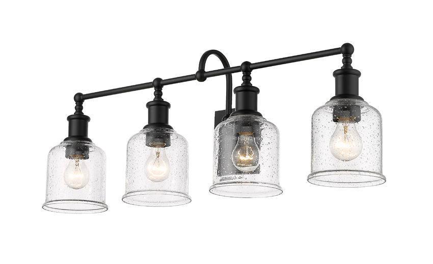 Steel with Clear Seedy Glass Shade Vanity Light - LV LIGHTING