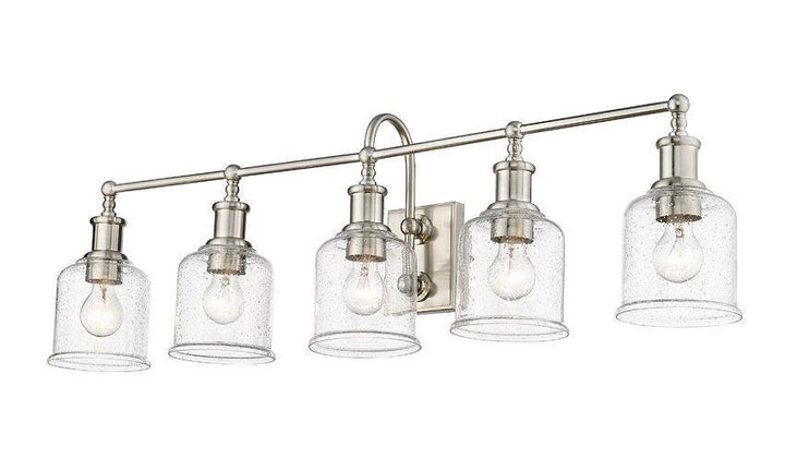 Steel with Clear Seedy Glass Shade Vanity Light - LV LIGHTING
