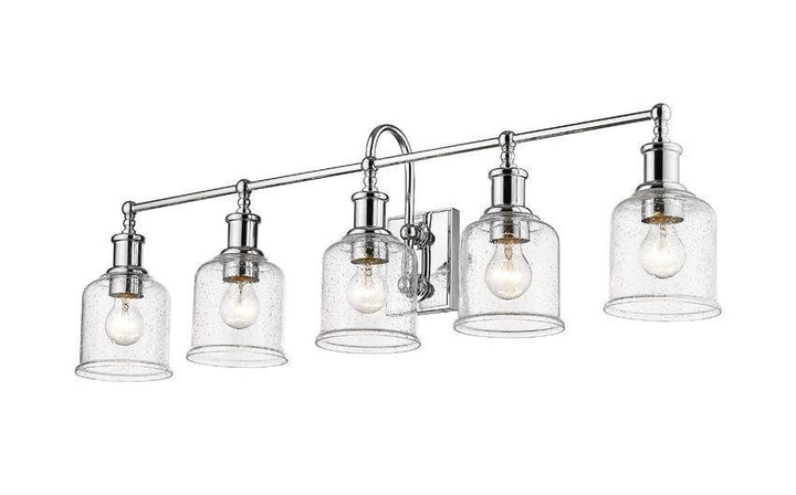 Steel with Clear Seedy Glass Shade Vanity Light - LV LIGHTING