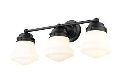 Matte Black with Matte Opal Glass Shade Traditional Style Vanity Light - LV LIGHTING