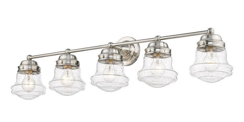 Steel with Clear Seedy Glass Shade Traditional Style Vanity Light - LV LIGHTING