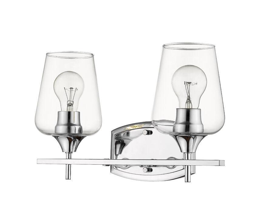 Steel with Clear Glass Shade Mid Century Style Vanity Light - LV LIGHTING