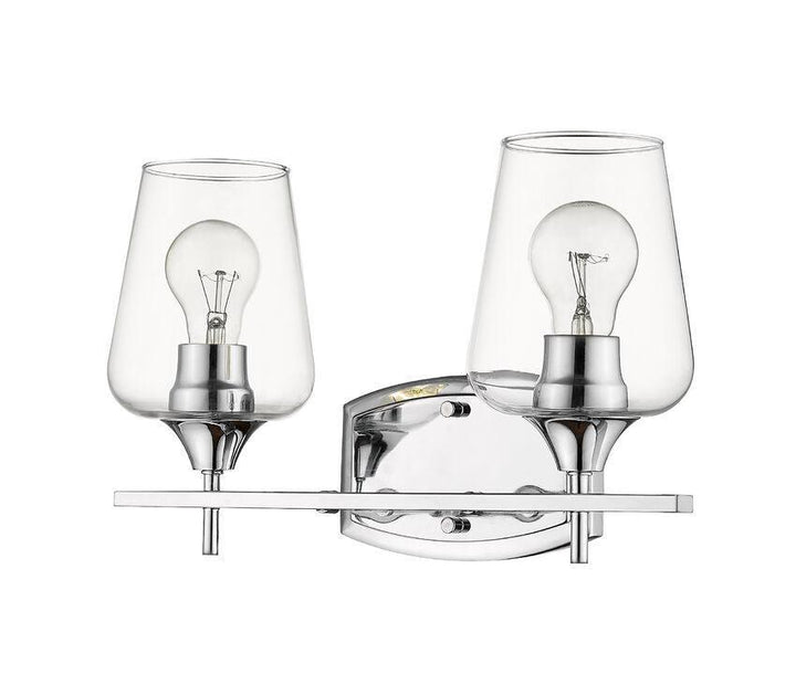 Steel with Clear Glass Shade Mid Century Style Vanity Light - LV LIGHTING