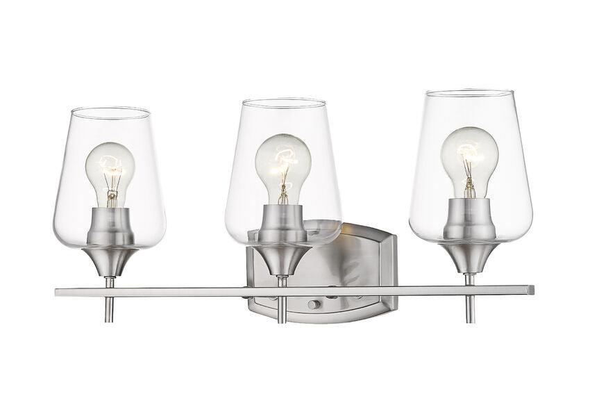 Steel with Clear Glass Shade Mid Century Style Vanity Light - LV LIGHTING