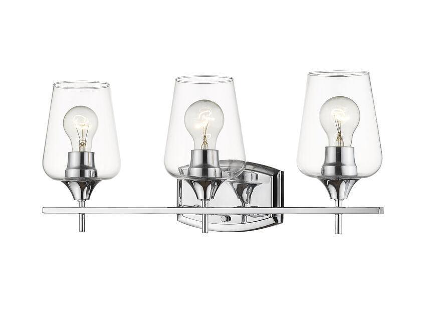 Steel with Clear Glass Shade Mid Century Style Vanity Light - LV LIGHTING