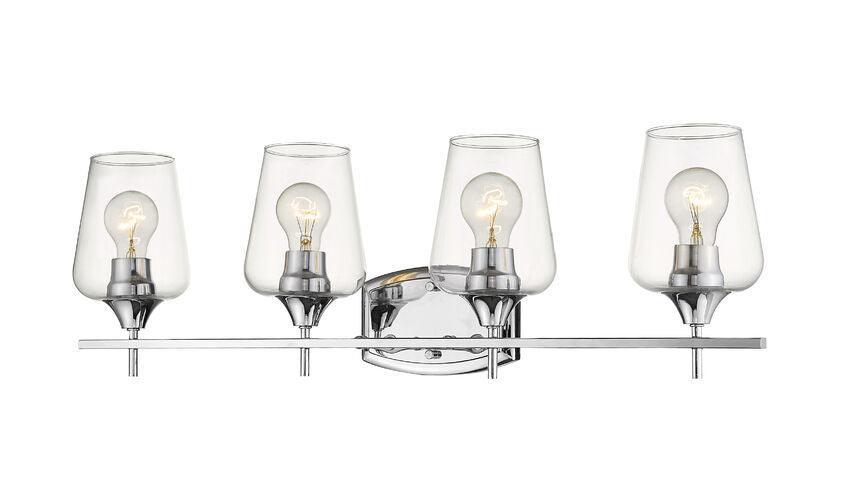 Steel with Clear Glass Shade Mid Century Style Vanity Light - LV LIGHTING
