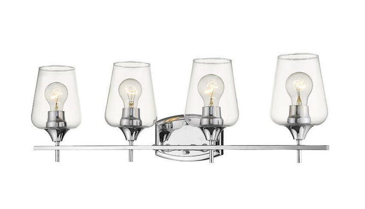 Steel with Clear Glass Shade Mid Century Style Vanity Light - LV LIGHTING