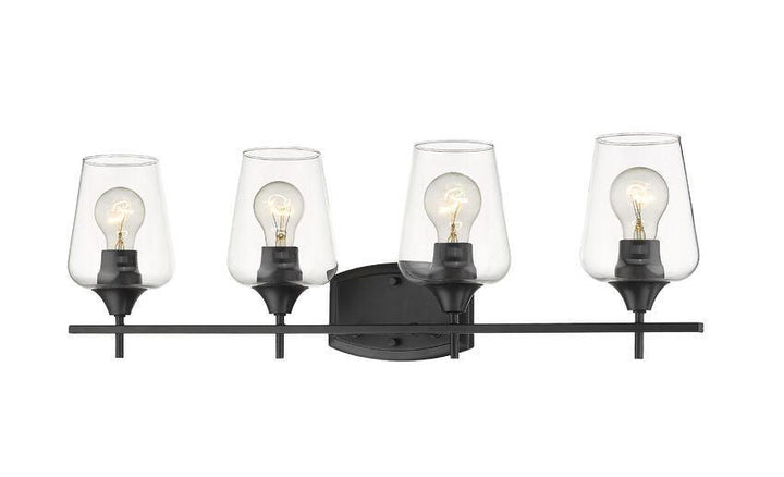 Steel with Clear Glass Shade Mid Century Style Vanity Light - LV LIGHTING
