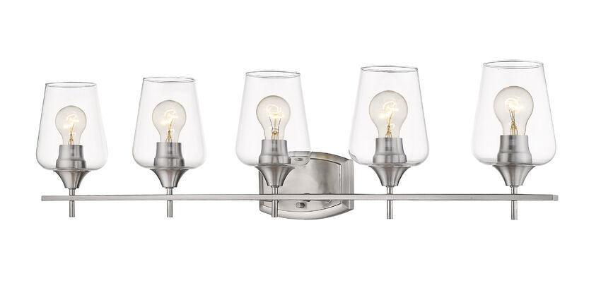 Steel with Clear Glass Shade Mid Century Style Vanity Light - LV LIGHTING
