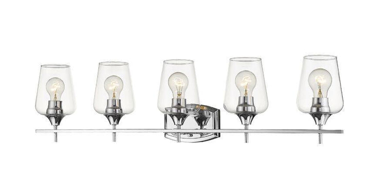 Steel with Clear Glass Shade Mid Century Style Vanity Light - LV LIGHTING
