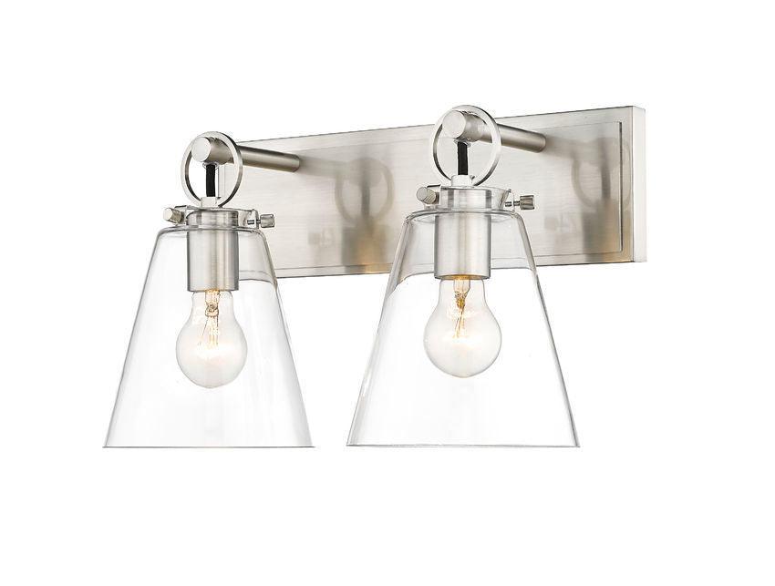 Steel with Clear Conical Glass Shade - LV LIGHTING