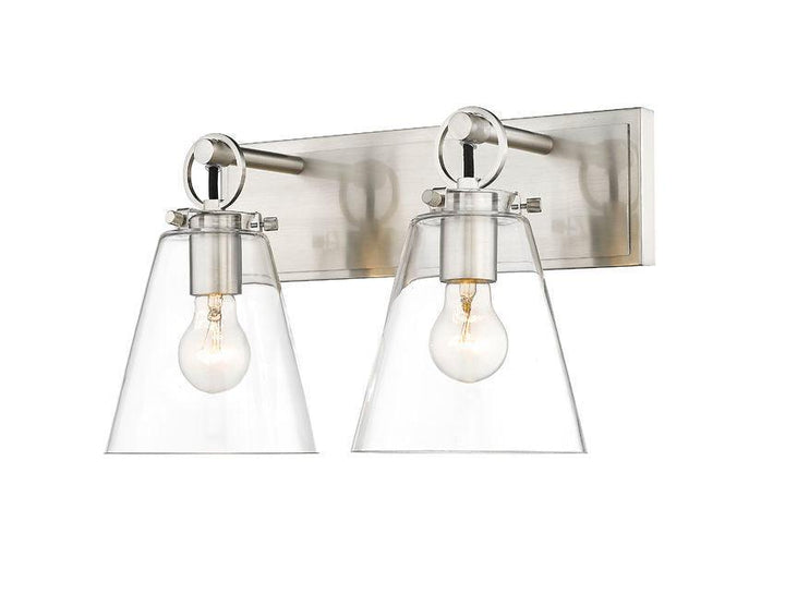 Steel with Clear Conical Glass Shade - LV LIGHTING