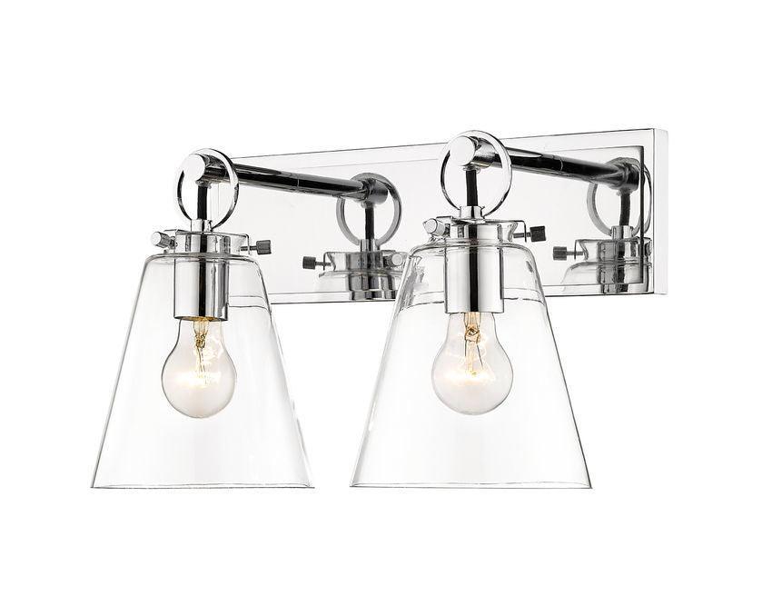 Steel with Clear Conical Glass Shade - LV LIGHTING