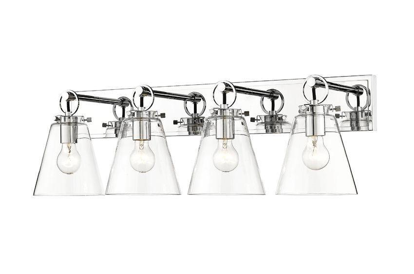 Steel with Clear Conical Glass Shade - LV LIGHTING