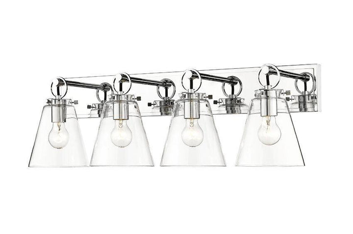 Steel with Clear Conical Glass Shade - LV LIGHTING