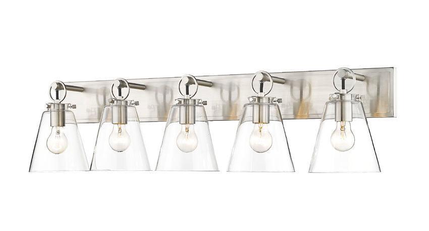 Steel with Clear Conical Glass Shade - LV LIGHTING