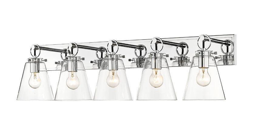 Steel with Clear Conical Glass Shade - LV LIGHTING