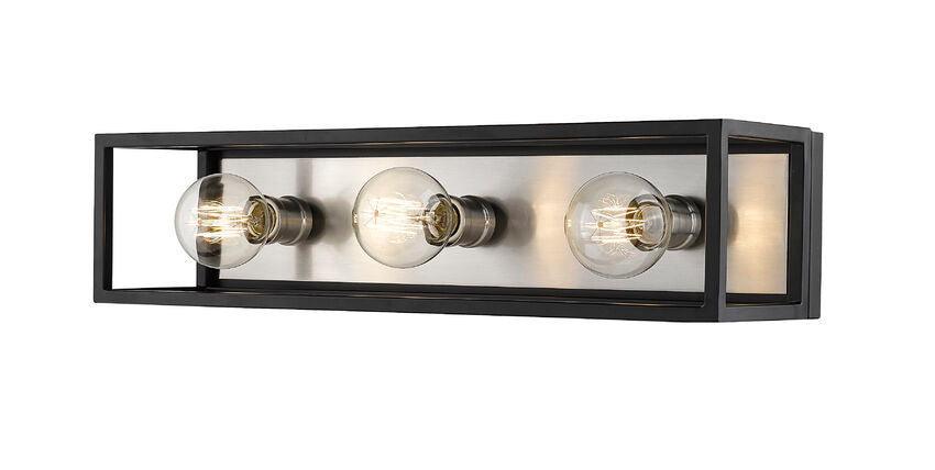 Matte Black Caged Multiple Light Vanity Light - LV LIGHTING
