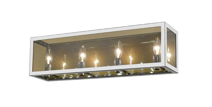 Steel Multiple Light Caged with Smoke Shade Vanity Light - LV LIGHTING