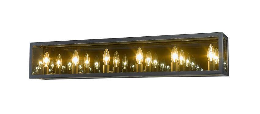 Steel Multiple Light Caged with Smoke Shade Vanity Light - LV LIGHTING