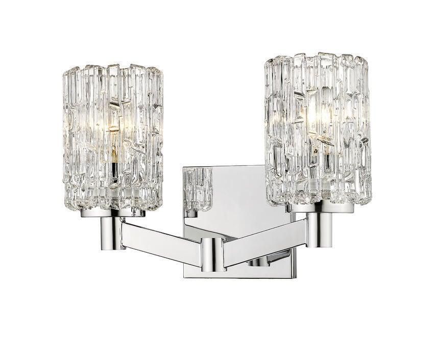 Steel with Bejeweled Glass Shade Vanity Light - LV LIGHTING