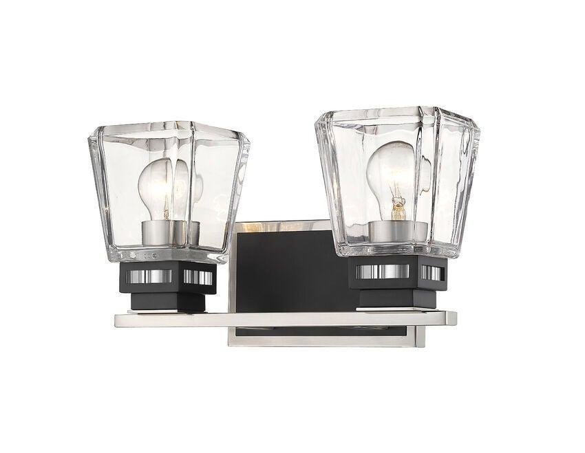 Steel Matte Black with Clear Glass Shade Multiple Light Vanity Light - LV LIGHTING