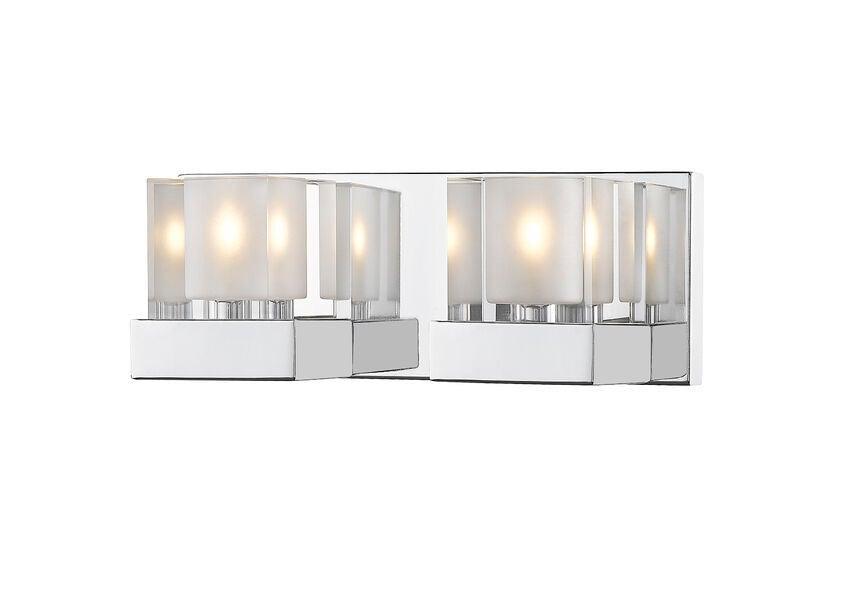 Chrome with Clear and Frosted Glass Shade Multiple Light Vanity Light - LV LIGHTING