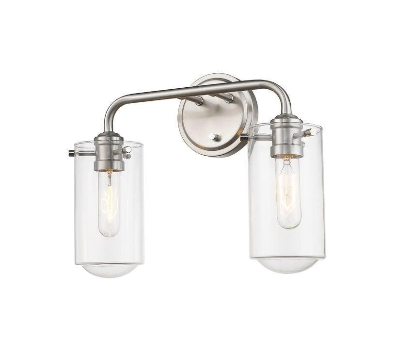 Steel with Clear Glass Shade Vanity Light - LV LIGHTING