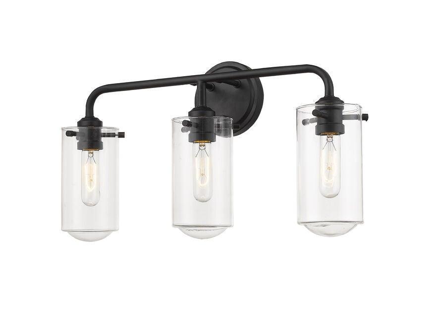 Steel with Clear Glass Shade Vanity Light - LV LIGHTING