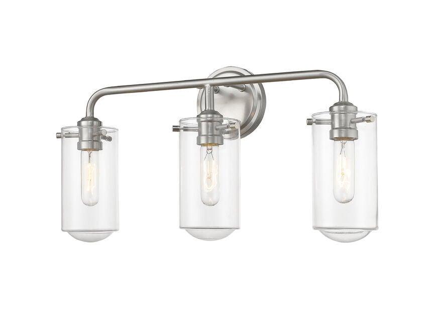 Steel with Clear Glass Shade Vanity Light - LV LIGHTING