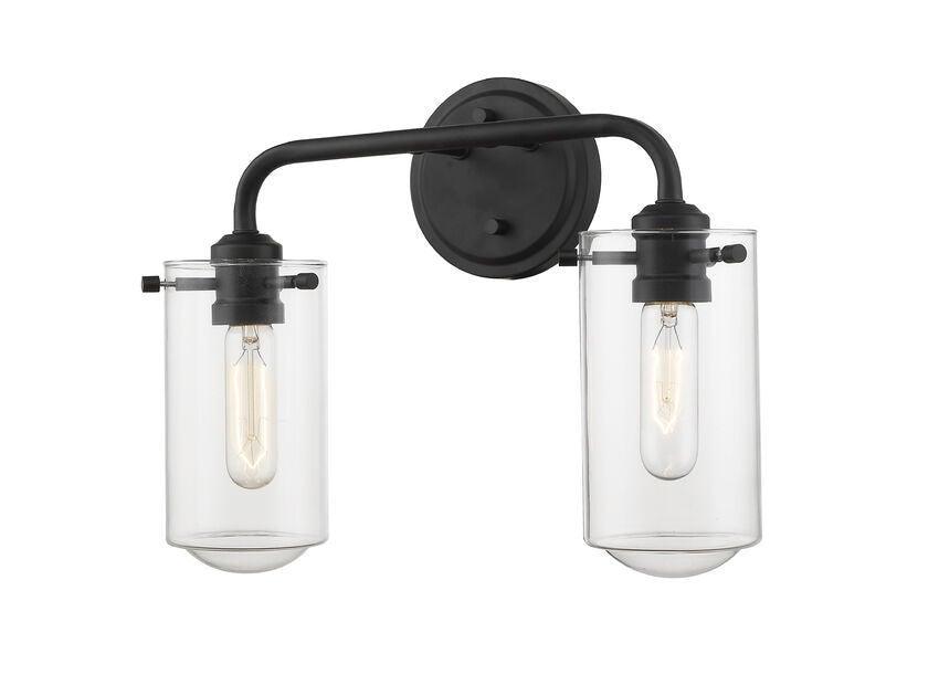 Steel with Clear Glass Shade Vanity Light - LV LIGHTING
