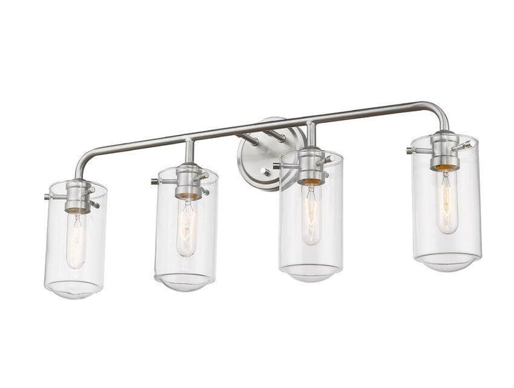 Steel with Clear Glass Shade Vanity Light - LV LIGHTING