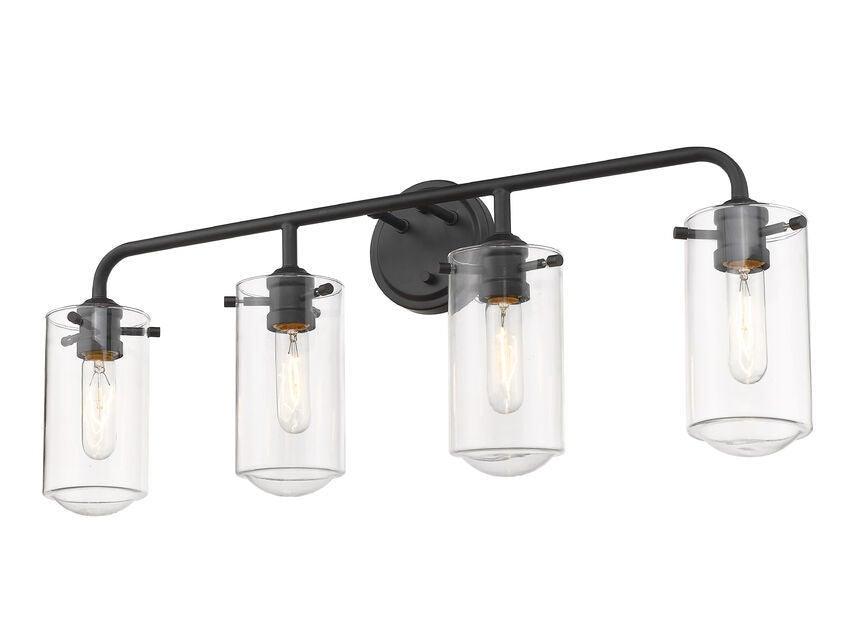 Steel with Clear Glass Shade Vanity Light - LV LIGHTING