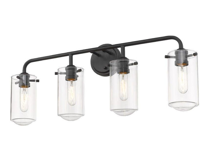 Steel with Clear Glass Shade Vanity Light - LV LIGHTING