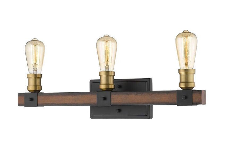Steel with Faux Barnwood Style Vainty Light - LV LIGHTING