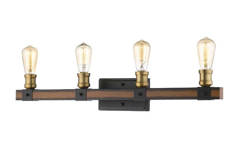 Steel with Faux Barnwood Style Vainty Light - LV LIGHTING