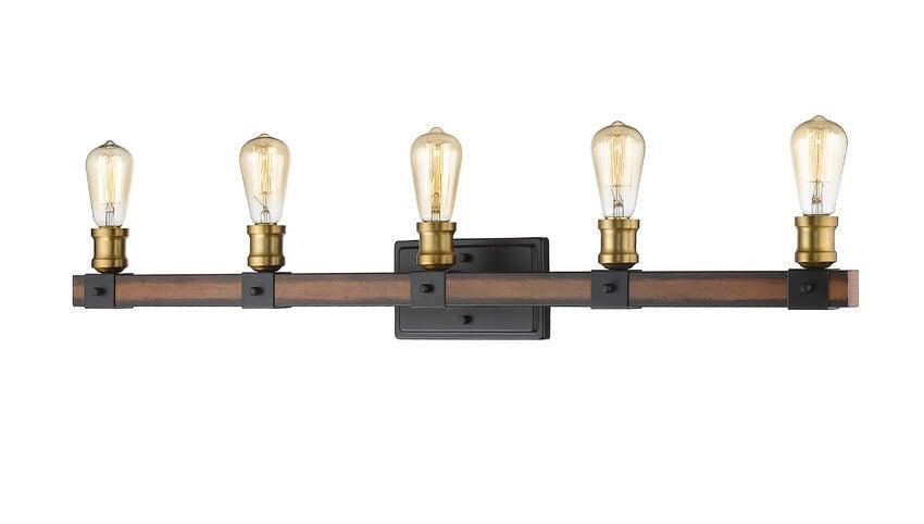 Steel with Faux Barnwood Style Vainty Light - LV LIGHTING