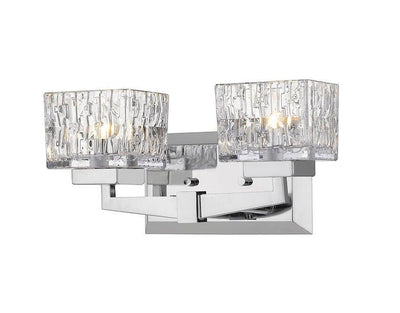 Steel with Square Clear Glass Shade Vanity Light - LV LIGHTING