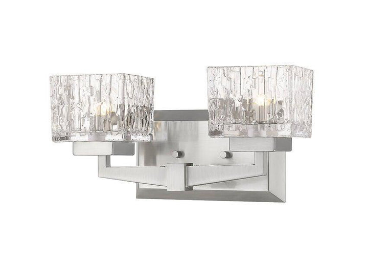 Steel with Square Clear Glass Shade Vanity Light - LV LIGHTING
